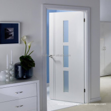 white wood door with clear glass window insert